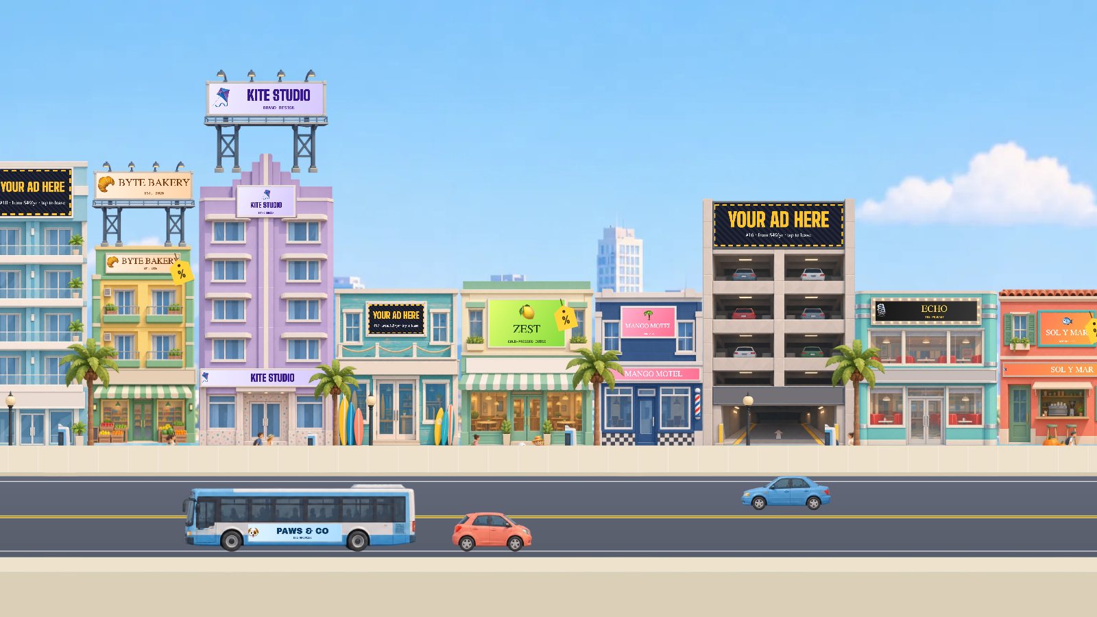Ocean Ave by day.